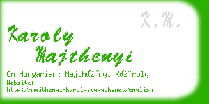 karoly majthenyi business card